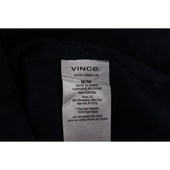 Vince Womens Medium US8 Blue Long-Sleeve Linen Button Up Shirt V934612818 Blouse - Picture 7 of 11